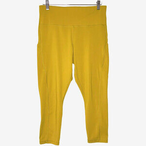 Athleta Ultimate Stash Pocket 7/8 Tight Womens 1X Plus Oxidized Yellow High-Rise